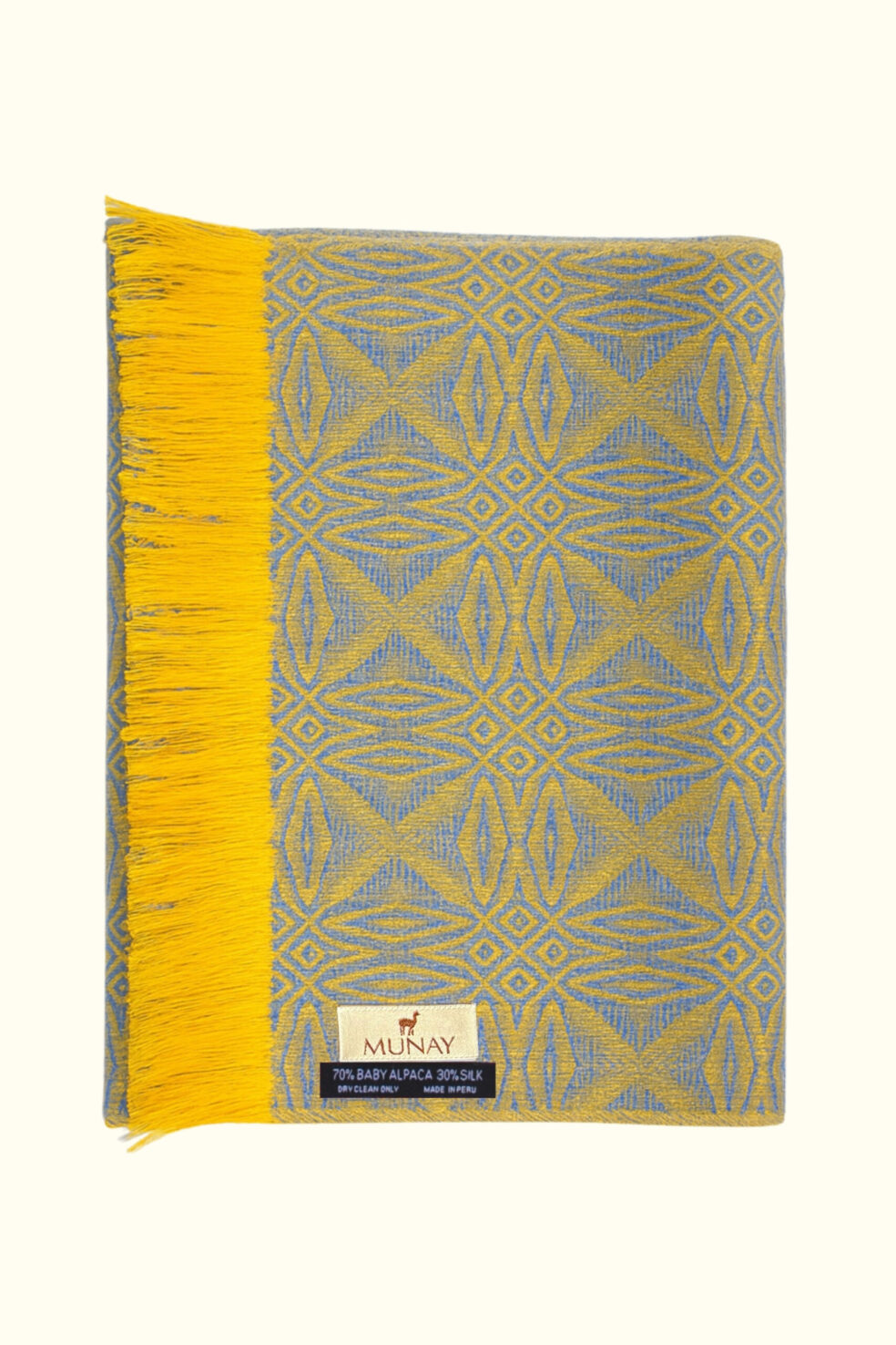 munay scarf tikay bleu and gold
